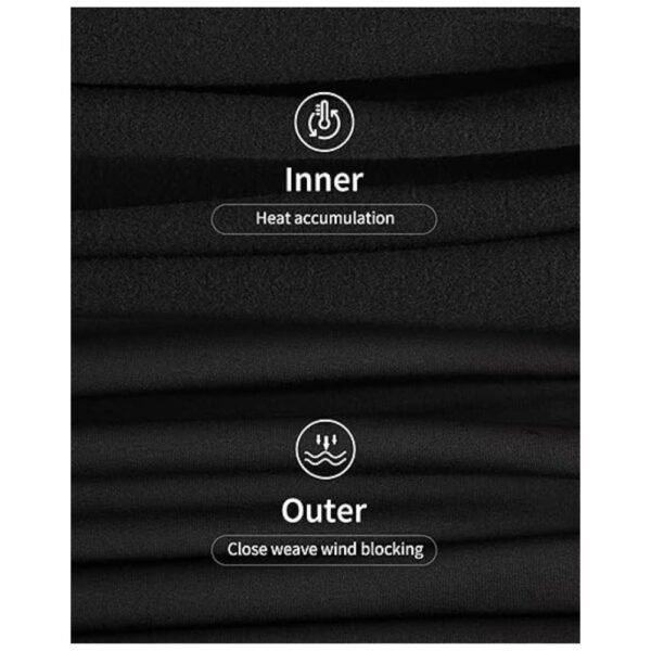 Detailed view showing the inner fleece lining and outer fabric of the women's thermal underwear set for added insulation and durability