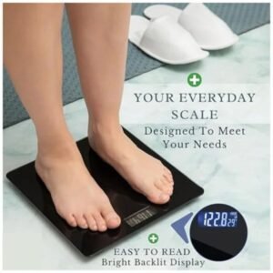 Easy-to-read backlit display with large, bright numbers for clear weight readings.