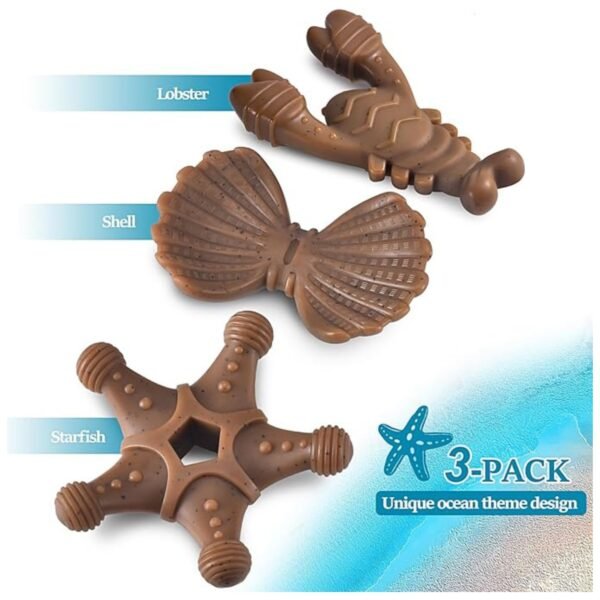 Set of 3 indestructible dog chew toys for aggressive chewers, suitable for all breeds