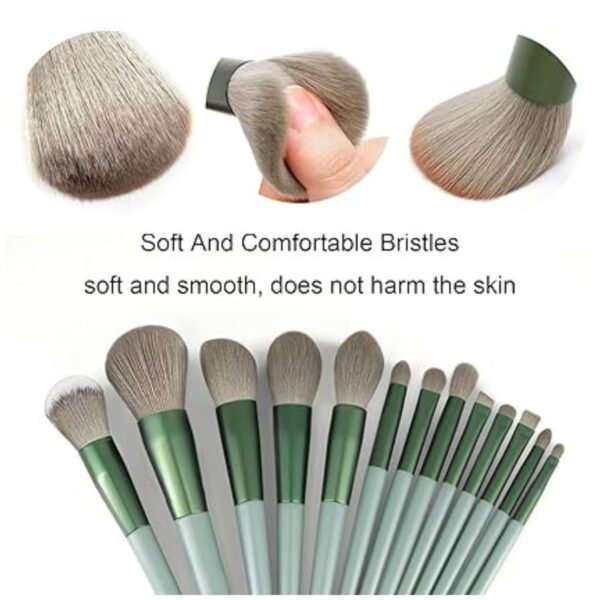 Close-up image of the makeup brushes, highlighting the high-quality bristles and ergonomic handles.