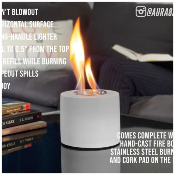 Tabletop concrete fire pit – modern portable fire bowl for ambiance
