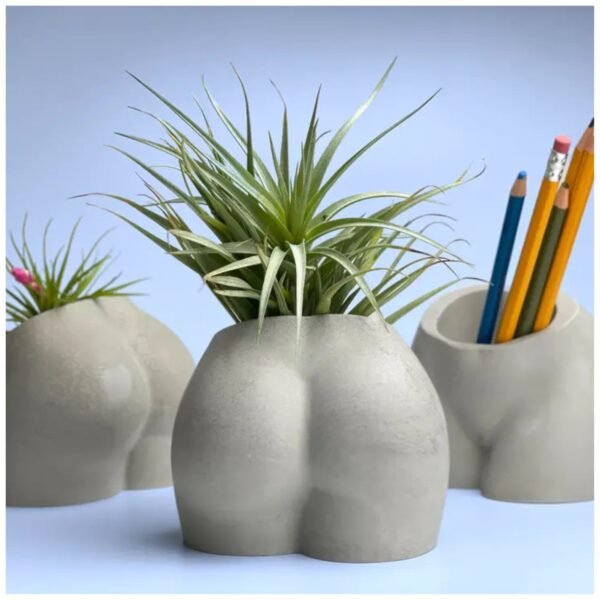 Cement butt planter – nude woman body vase for succulents, flowers, or home decor