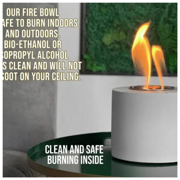 Tabletop concrete fire pit – modern portable fire bowl for ambiance