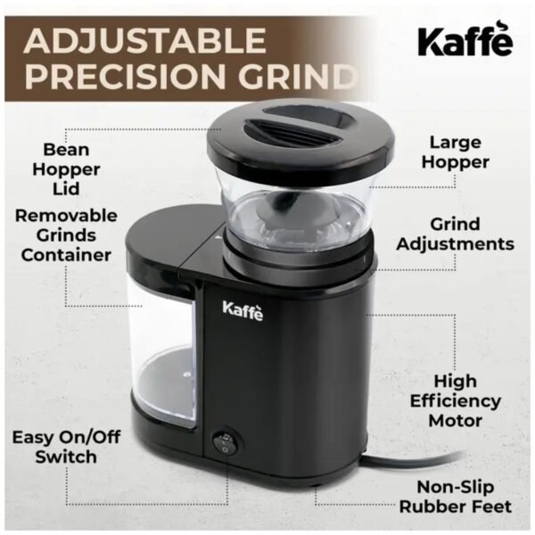 Adjustable coarseness settings on the Wholesale Kaffe Electric Burr Coffee Grinder for precision grinding