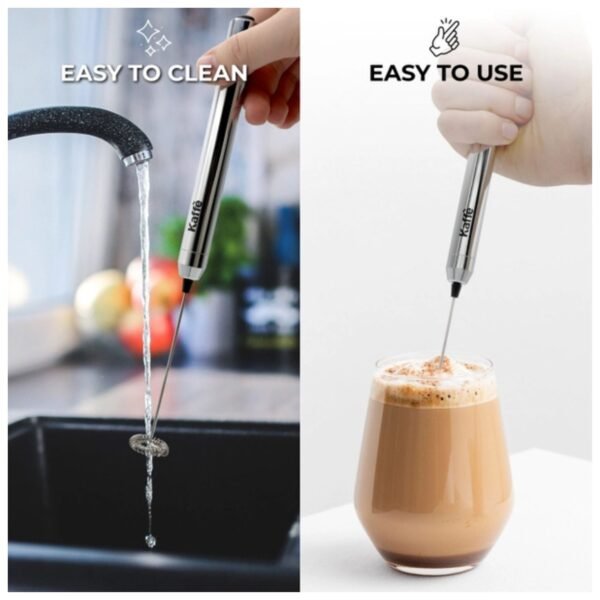 Easy cleaning of the KF6020 milk frother under running water, showing its convenient and user-friendly design