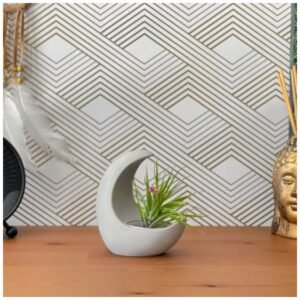 Half moon air plant holder – smooth concrete crescent planter for Tillandsia.