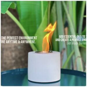 Tabletop concrete fire pit – modern portable fire bowl for ambiance