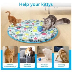 Playful cat enjoying the hide-and-seek toy, stimulating hunting instincts and reducing boredom.