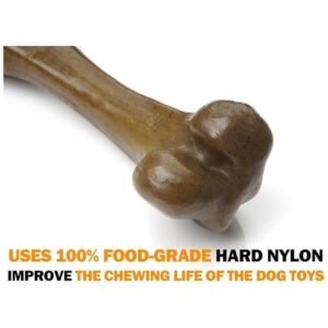 Closeup of the tough texture on the nylon dog bone for long-lasting durability.