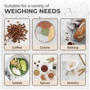 Kaffe Digital Food Scale in use, weighing ingredients with precise 0.1g accuracy