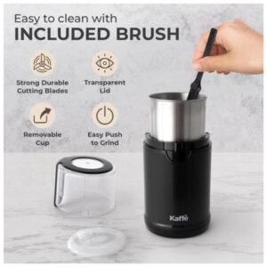 Kaffe Electric Blade Coffee Grinder in use, providing fresh, aromatic coffee with every grind