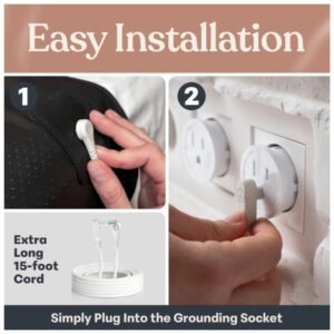 Easy installation grounding mat with 15-foot cord 15-foot grounding cord for effective connection and comfort