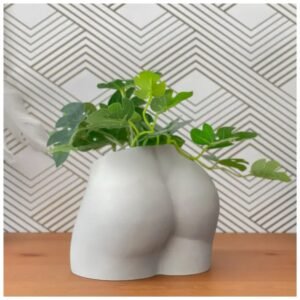 Cement butt planter – nude woman body vase for succulents, flowers, or home decor