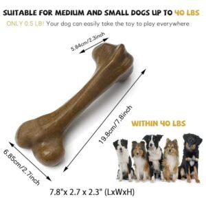 Detailed view of the size and design of indestructible nylon dog chew toys for medium and large dogs
