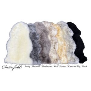 Various color and size options of Australian sheepskin rugs for home decor