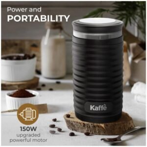 Kaffe Electric Coffee Grinder showcasing its powerful motor for efficient grinding.