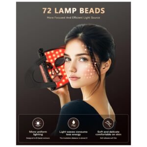 Close-up of the 72 high-quality LED lamp beads integrated into the mask for optimal light therapy performance
