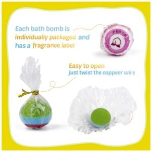 Individual packing of each bath bomb for gift-ready presentation