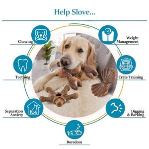 Benefits of tough dog toys, including anxiety relief, dental health, and long-lasting entertainment
