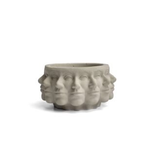 Multi face succulent planter – artistic polyface cement pot for home decor.