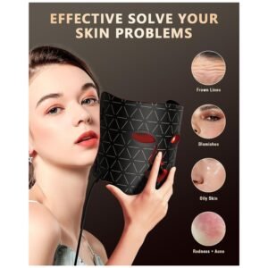 Before and after results demonstrating the effectiveness of the LED therapy mask for skin rejuvenation