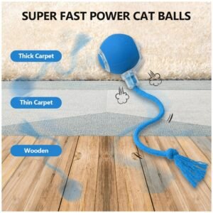 Demonstration of the toy in crazy fast mode, offering high-energy play for active cats and dogs.