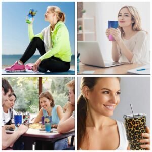 Versatile tumbler in use at home, gym, and outdoors, suitable for all-day hydration needs