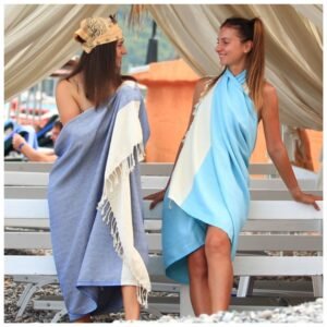 Fulvia Turkish Cotton Peshtemal Beach Towel in Elegant Colors