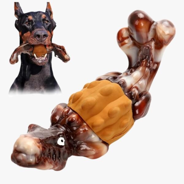 Durable alligator-shaped dog chew toy for aggressive chewers.