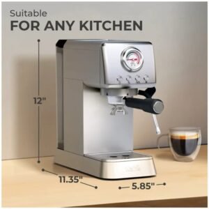 Compact espresso machine - 21.6 x 36.1 x 36.1 cm, 3.74 kg