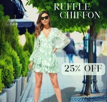 Ruffe Shiffon Women Dresses